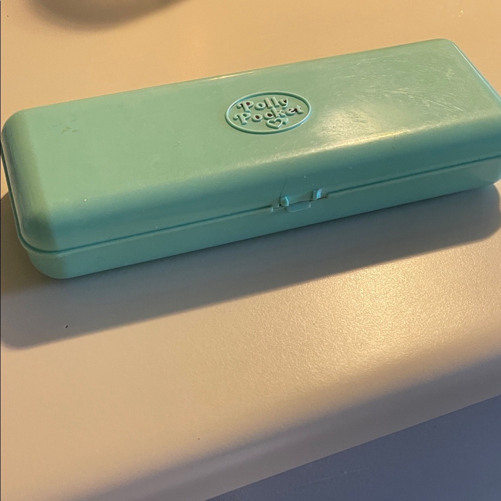 Polly Pocket 1990 Blue Bird Pencil Teal Case